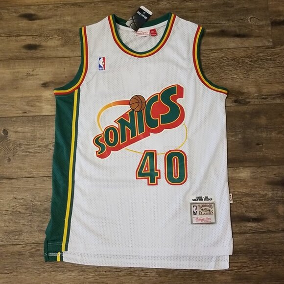 Mens Shawn Kemp White Stitched Jersey